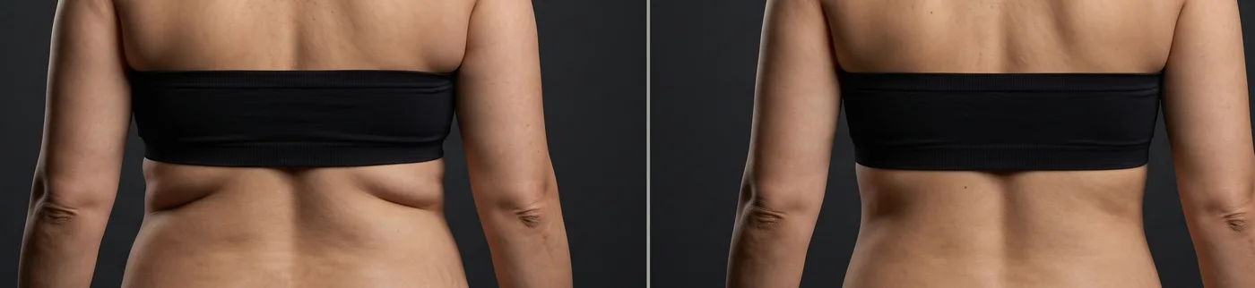 Antes y después Endolifting espalda y flancos — Dr. Kevin Ramírez Popayán