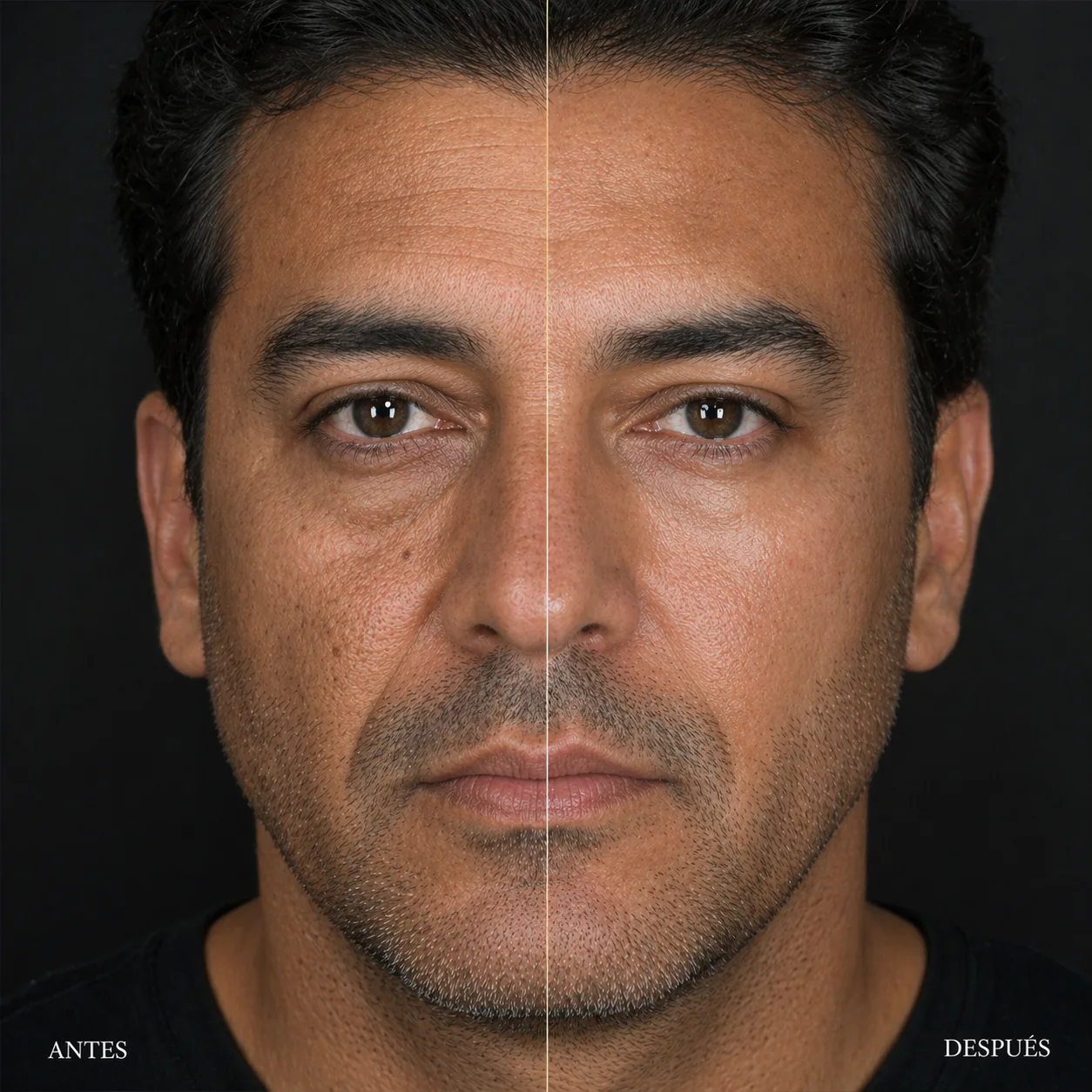 Antes y después Sculptra hombre — Dr. Kevin Ramírez Popayán
